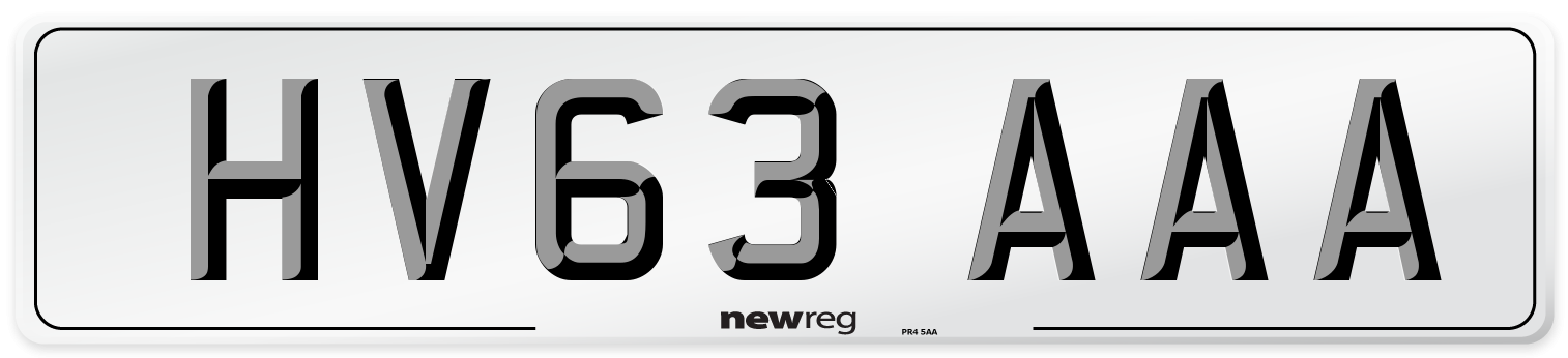 HV63 AAA Number Plate from New Reg